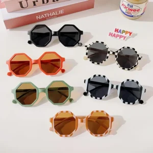 New Children Vintage Frosted Round Outdoor Sun Protection Sunglasses Baby Girls Acrylic UV400 Sunglasses Kids Fashion Glasses - Image 6