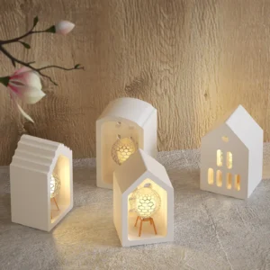 Four Houses Clay Silicone Molds DIY Home Decoration Aromatherapy House Gypsum Plaster Mould Craft Art Ornament Epoxy Resin Mold - Image 3