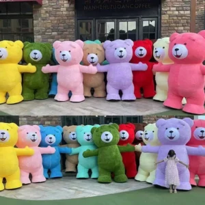 Inflatable Bear Plush Mascot Costume Suit Cosplay Party Furry Dress Outfits Carnival Halloween Xmas Easter Costume No Battery - Image 5