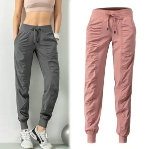 Women's Quick Drying Comfortable Drawstring Running Sports Jogging Pants with Two Side Pockets Sweatpants Gym Fitness Pants - Image 3
