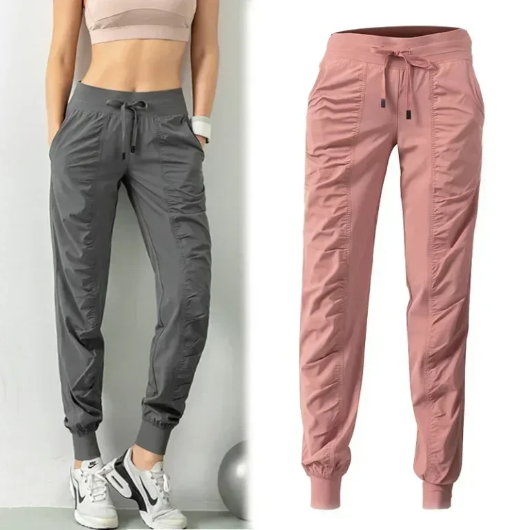 Women's Quick Drying Comfortable Drawstring Running Sports Jogging Pants with Two Side Pockets Sweatpants Gym Fitness Pants - Image 3