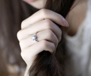 Luxury 925 Sterling Silver Classic Ring for Women Six claw jewelry simple 70ct diamond ring imitation diamond women's ring - Image 5