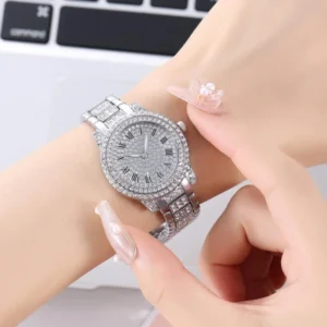 Casual Elegant All-Star Women's Quartz Watch Shiny Fine Zircon Mechanical Lady Wristwatches Fashion Folding Watches Buckle Watch - Image 4