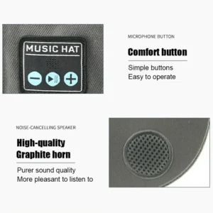Bluetooth Sports Music Hat Headphone Dual Speaker Wireless Music Running Earphone with Mic Adjustable Baseball Cap Smart Speaker - Image 6