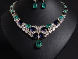 Luxury Temperament Charm Drops Zirconia Jewellery Ladies Necklace Earrings Accessories Set Party Prom Wedding Dress M-340