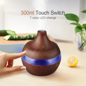 Humidifier Electric Aroma Air Diffuser Wood Ultrasonic Air Humidifier Essential Oil Aromatherapy Cool Mist Maker For Home 300ml - Image 5