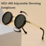 New Adjustable 1-9 Sunglasses Punk Polarized Sun Glasses Men Women Round ND Filter Lenses Retro Fishing Eyeglasses Shades