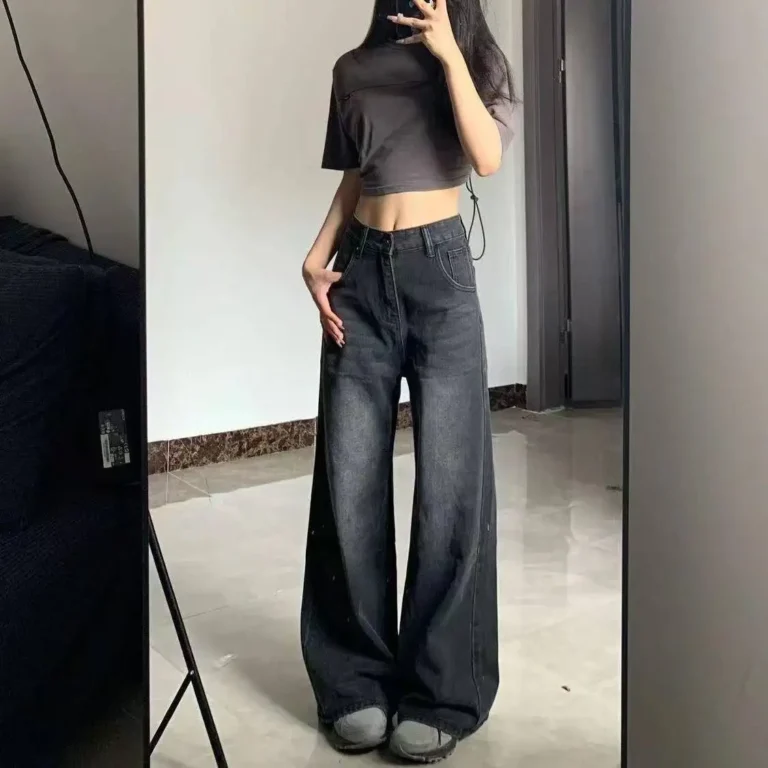 2025 Lace Up Flare Jeans Retro Stitch Lace Whiskers Slim Low Rise Split Bootcut Pants Women Bottoms Streetwear Chic - Image 6
