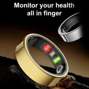 R09 Smart Ring with Charging Case Waterproof Health Fitness Rings Heart Rate Blood Oxygen Sleep Monitoring Ring for Men Women