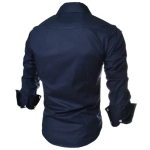 Mens Striped Shirts Business Slim Fit Male Shirt Black White 2025 Long Sleeved Social Clothes Camisa Masculina Vetement Homme - Image 3
