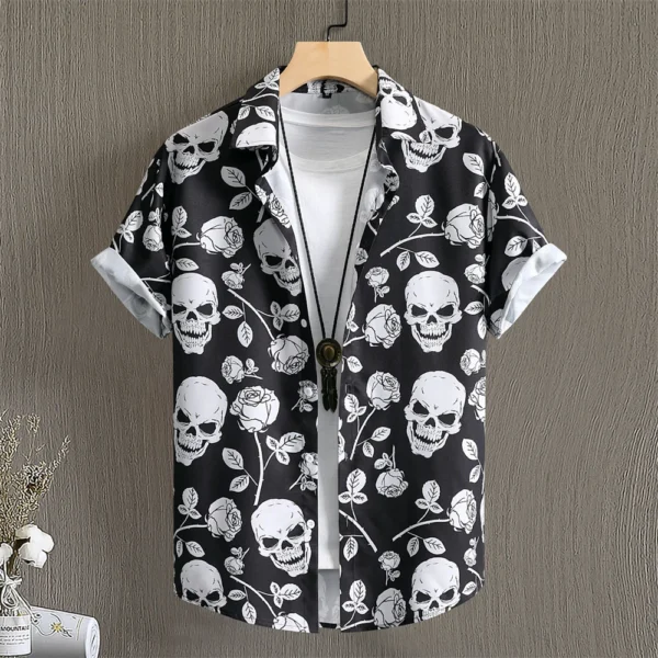 Simple Men's Shirts 3d Patchwork Printing High-Quality Men's Clothing Short Sleeve Beach Party Hawaiian Shirts - Image 4