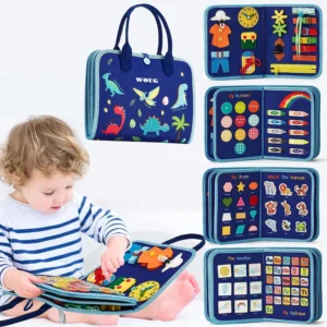 Toddler Busy Board Montessori Early Educational Sensory Toys Learning Activities with Life Skills，Alphabet，Number，Weather Learni - Image 7