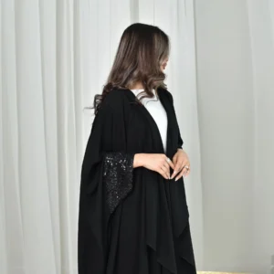 Ramadan Sequin Open Abayas for Women Muslim Dress Islam Jalabiya Eid Djellaba Kebaya Turkey Kaftan Kimono Cardigan Arabic Robe - Image 6