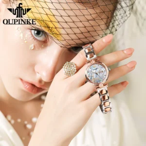 OUPINKE 3180 Original Ladies Watch Luxury Automatic Mechanical Watch Tungsten Steel 50M Waterproof Day Date Watch For Women Gift - Image 4