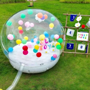 JOLLY TOYS Balloon inflatable bubble house with trampoline and transparent dome PVC material with blower - Image 7