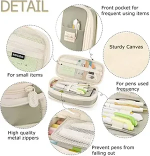 Cute Foldable Pencil Case Large Capacity Pencil Bag Pen Holder Stationery Desk Organizer Kawaii School Supplies for Students - Image 4