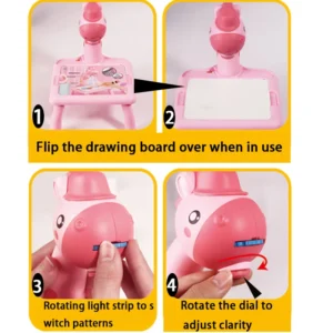 Children led projector drawing table toy painting set table educational board learning tools painting toys for children - Image 4