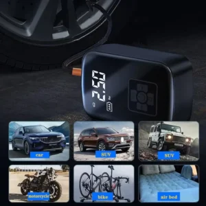 Wireless And Wired Car Air Compressor Electric Tire Inflator Pump for Motorcycle Bicycle Boat AUTO Tyre Balls - Image 4