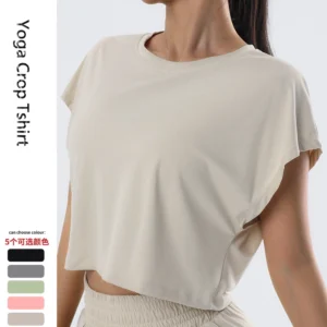 Women's quick drying loose sports short sleeved T-shirt comfortable sweat absorbing running clothes yoga fitness top
