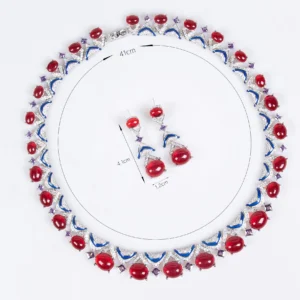 New Deluxe Delicate Oil Painting Drops Ladies Jewellery Necklace Earrings Set Party Banquet Prom Travel Dress Accessories M-343 - Image 6