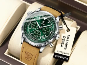 POEDAGAR Luxury Man Watch Quartz Waterproof Luminous Date Chronograph Leather Men Wristwatch Military Sports Men's Watches Reloj