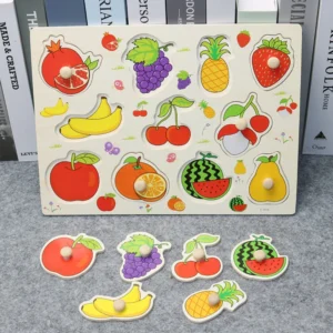 30cm Baby Toys Montessori Wooden Puzzle Hand Grab Board Educational Wood Puzzles for Kids Cartoon Animal Vehicle Gift for Child