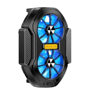 Universal Dual Fan Rechargeable Mobile Phone Cooler Radiator for iPhone 15 Xiaomi 14 Samsung Oneplus Portable Phone Cooling Fan