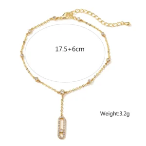 RAKOL Luxury Cubic Zirconia Oval Pendant Anklets for Women INS Trendy Sandals Beach Accessories Hawaii Party Gift Jewelry - Image 5