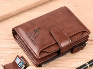 Leather Men's Wallet Luxury Short RFID Card Holder for Men Zipper Coin Purse Portable Male Wallets Billfold