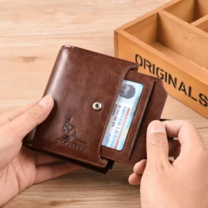 Leather Men's Wallet Luxury Short RFID Card Holder for Men Zipper Coin Purse Portable Male Wallets Billfold - Image 3