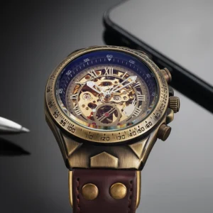 Wrist Watch For Men Waterproof Automatic Mechanical Watch Men's watch Retro montre homme with Genuine Leather relogio masculino - Image 5