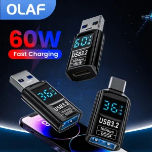 USB 3.2 Digital Display Adapter 10Gbps USB Male TO USB Female Converter Fast Charging Data Transafer USB C Adapter For PC Laptop
