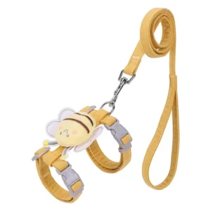 Cat Harness Leash Collar Set Adjustable Cartoon Bee Double Layer Dog Harness for Small Medium Pet Collar Leash Outdoor Walking - Image 4