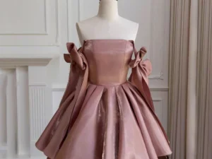 French Elegant Retro Lace-up Bow Straps Sleeveless High Waist Slim A-line Birthday Banquet Evening Short Dress For Women Summer