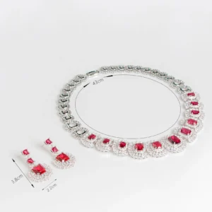 Super beautiful retro ladies jewellery popping necklace earrings zirconia accessories set party evening wedding gift M-351 - Image 6