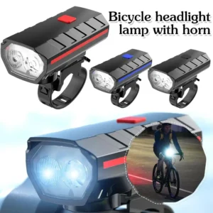 Bicycle Light USB Bike Light High Power Torch Cycling Night Riding with Horn Indicator Mountain Bike Headlight