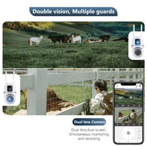 8MP Dual Lens IP Camera Outdoor Wifi Surveillance Camera PTZ Dual Screen AI Auto Tracking Security Protection Video Waterproof - Image 4
