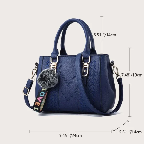 Embroidery Messenger Bags Women Leather Handbags Bags for Women Sac a Main Ladies hair ball Hand Bag - Image 7