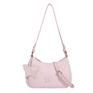 Guangzhou Women's Pure Desire Sweet Heart Butterfly Underarm Bag 2024 High-end Feel Commuting Shoulder Slant Cross Bag Trendy - Image 6