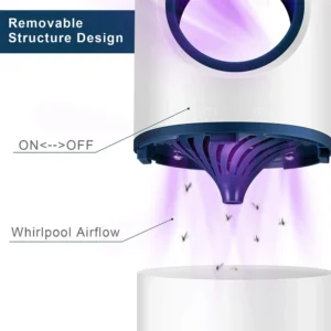 ⁦Electric Fly Bug Mosquito Insect Killer LED Light Trap Control Lamp Small Pest with USB Power Supply and Adapter⁩ - الصورة ⁦7⁩