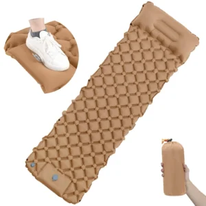 Camping Sleeping Pad, Ultralight Camping Mat with Pillow Built-in Foot Pump Ultralight Self-inflating Air Mattress for Hiking - Image 7