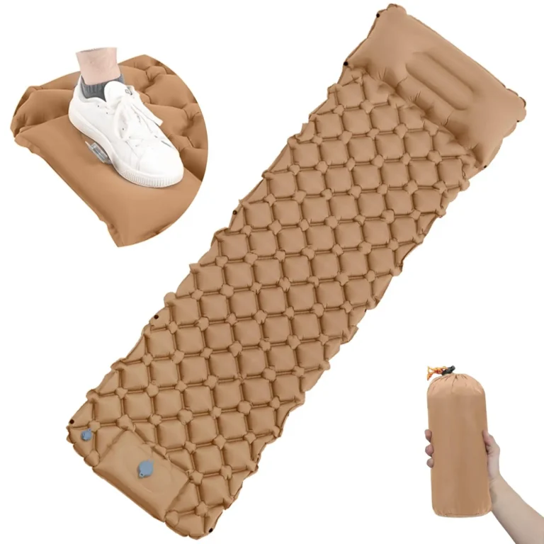 Camping Sleeping Pad, Ultralight Camping Mat with Pillow Built-in Foot Pump Ultralight Self-inflating Air Mattress for Hiking - Image 7
