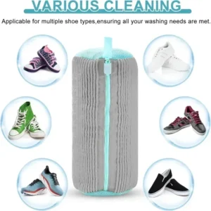 Machine Washable Shoe Washing & Drying Bag with Soft Fiber - Durable Polyester Laundry Protector for Shoes Adjustable Strap - Image 5