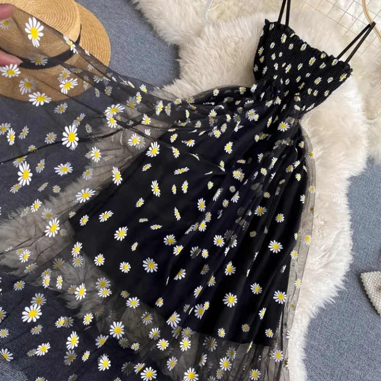 YuooMuoo Women Dress 2025 New Korean Fashion Floral Print Spaghetti Straps Mesh Party Dress Vacation Style Lady Beach Vestidos - Image 7