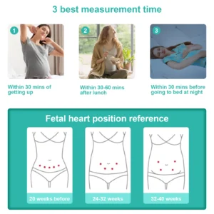 ziqing Doppler Fetal Heartbeat Detector Baby Care The Device Listen Heart Beat Fetal Pregnancy Ultrasound Rate Detection bebey - Image 7