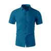 New Men's Business Casual Solid Color Short Sleeved Shirt for Summer Fashion No Ironing Comfortable and Versatile Top - Image 4