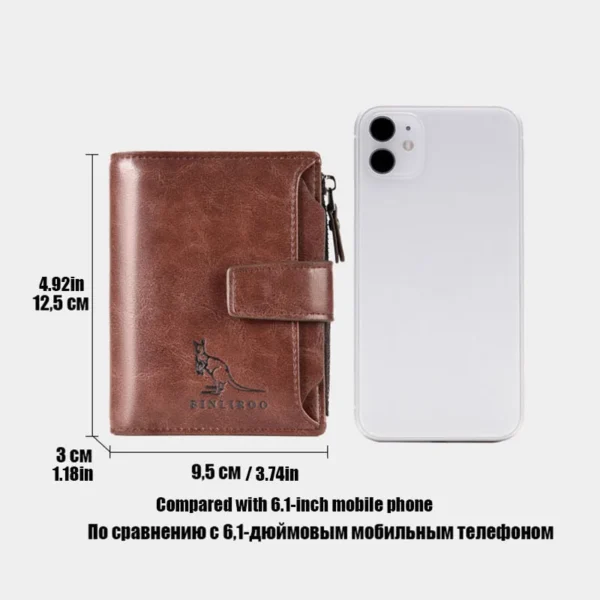 Leather Men's Wallet Luxury Short RFID Card Holder for Men Zipper Coin Purse Portable Male Wallets Billfold - Image 7