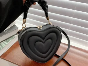Fashion Love Heart Shape Shoulder Bag Small Handbags Designer Crossbody Bags For Women Solid Pu Leather Top Handle Bag