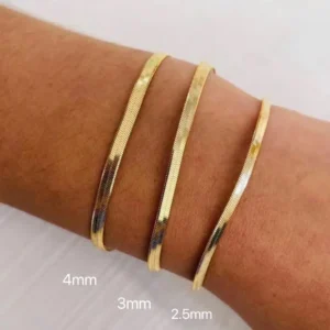 Mariasz Minimalist 16/18cm Stainless Steel Classic Snake Gold Color Width 2.5/3/4MM Chain Bracelet For Women Luxury Jewelry Gift - Image 3