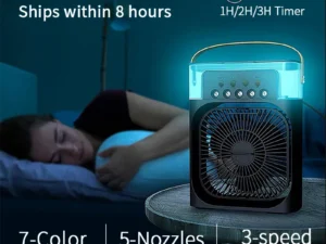 New 3 In 1 Fan AIr Conditioner Household Small Air Cooler LED Night Light Portable Humidifier Air Adjustment Fan Office Home Fan
